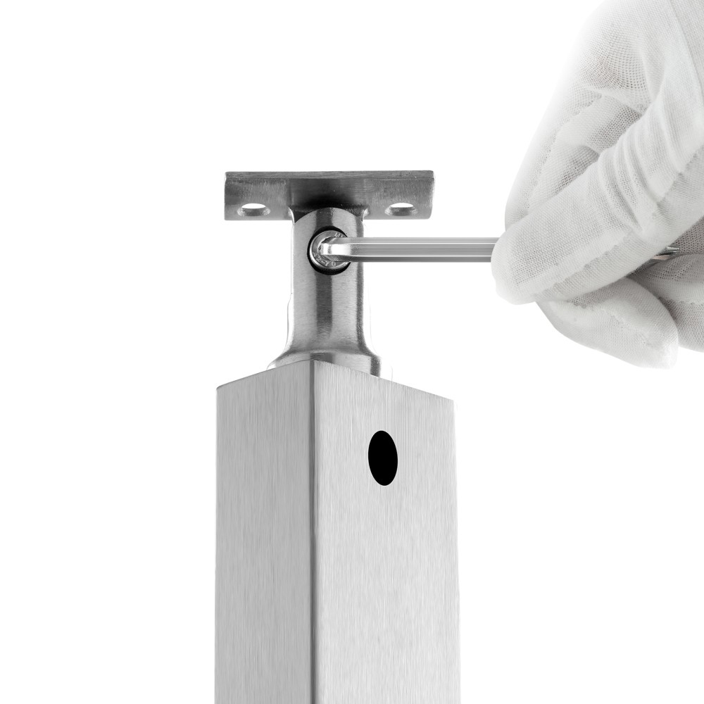 Cable Railing Post, Stainless Steel Deck Handrail w/ Mounting Bracket