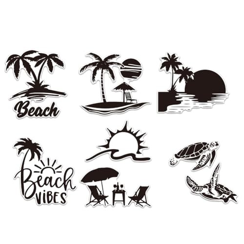 7pcs Reflective Car Sticker Ocean Beach Car Accessories Vehicles Summer Theme