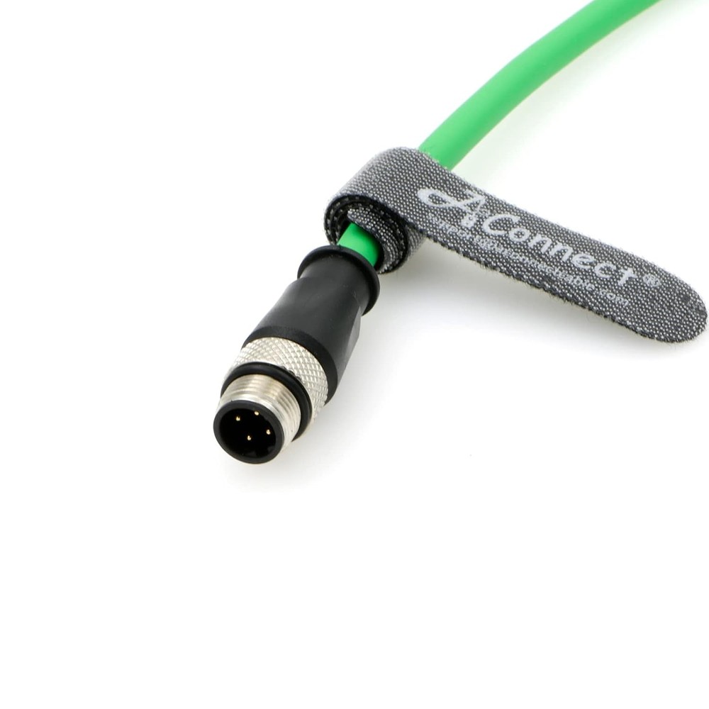 Aconnect Shielded Flexible Ethernet Camera Cable M12 4Pin D-Code Male Cat5e 2M