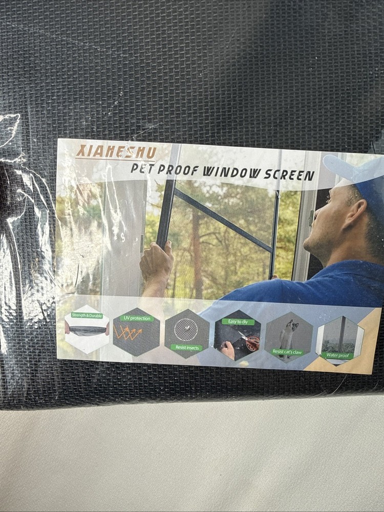 48” X 106” Pet Proof Window Screen Replacement Thick Charcoal