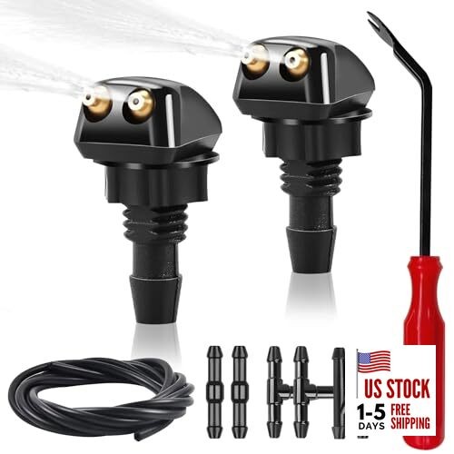 2 Pack Front Windshield 2 Pcs front windshield nozzles+11 Pcs accessories