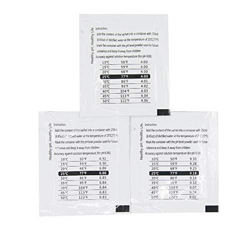 18 Pack pH Meter Buffer Solution Powder 6.86/4.00/9.18 pH Calibration Soluti...