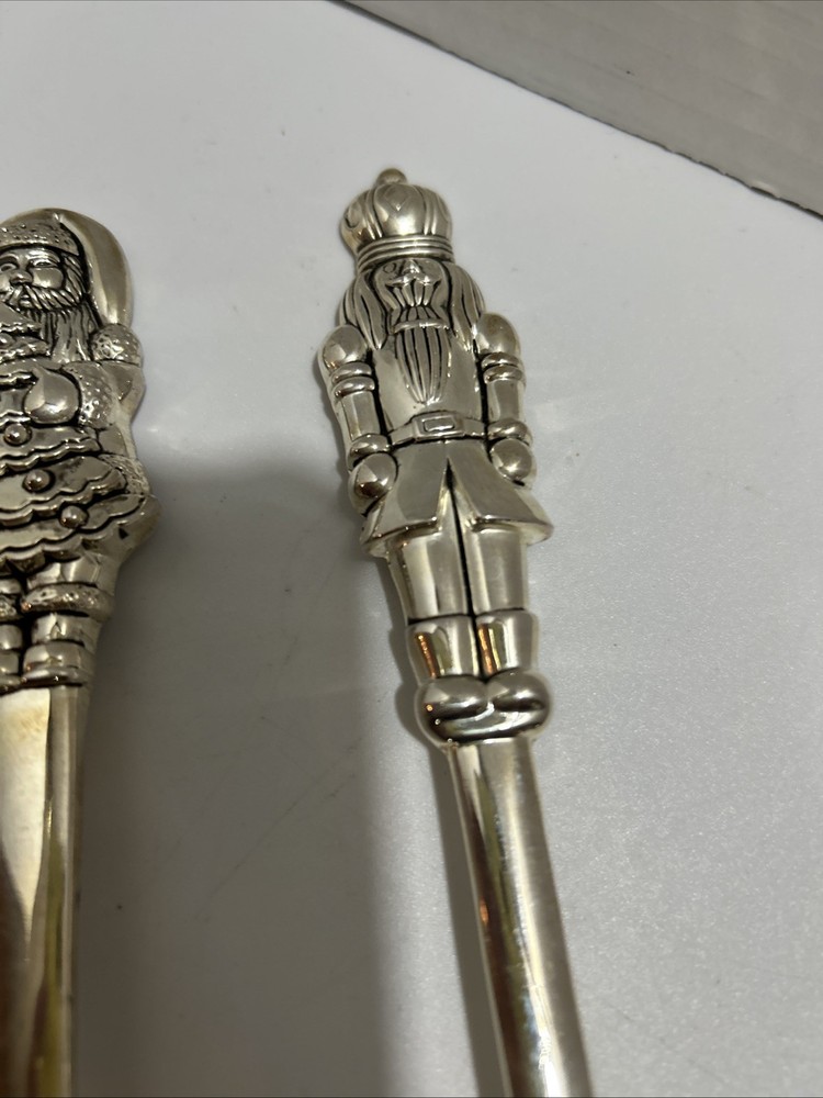 international silver plated serving pieces Large Spoon Fork Christmas