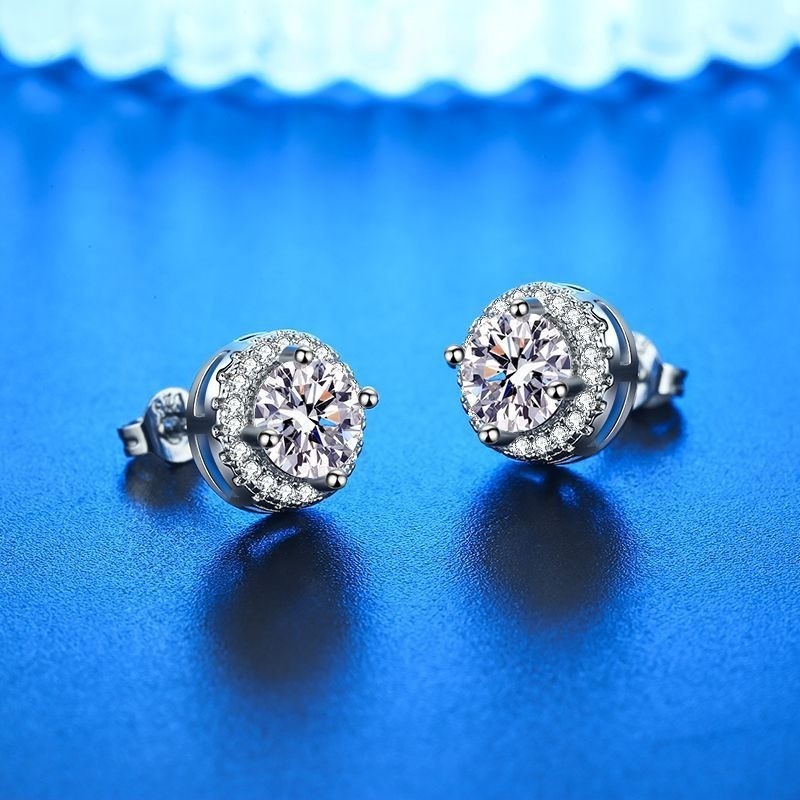 Women's Ear Studs Inlaid Synthetic Zircon Copper Earrings Fashion Jewelry