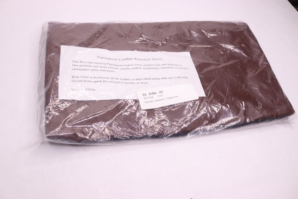 Patchwork Armchair Storage Saver Leather Brown -As Shown Only
