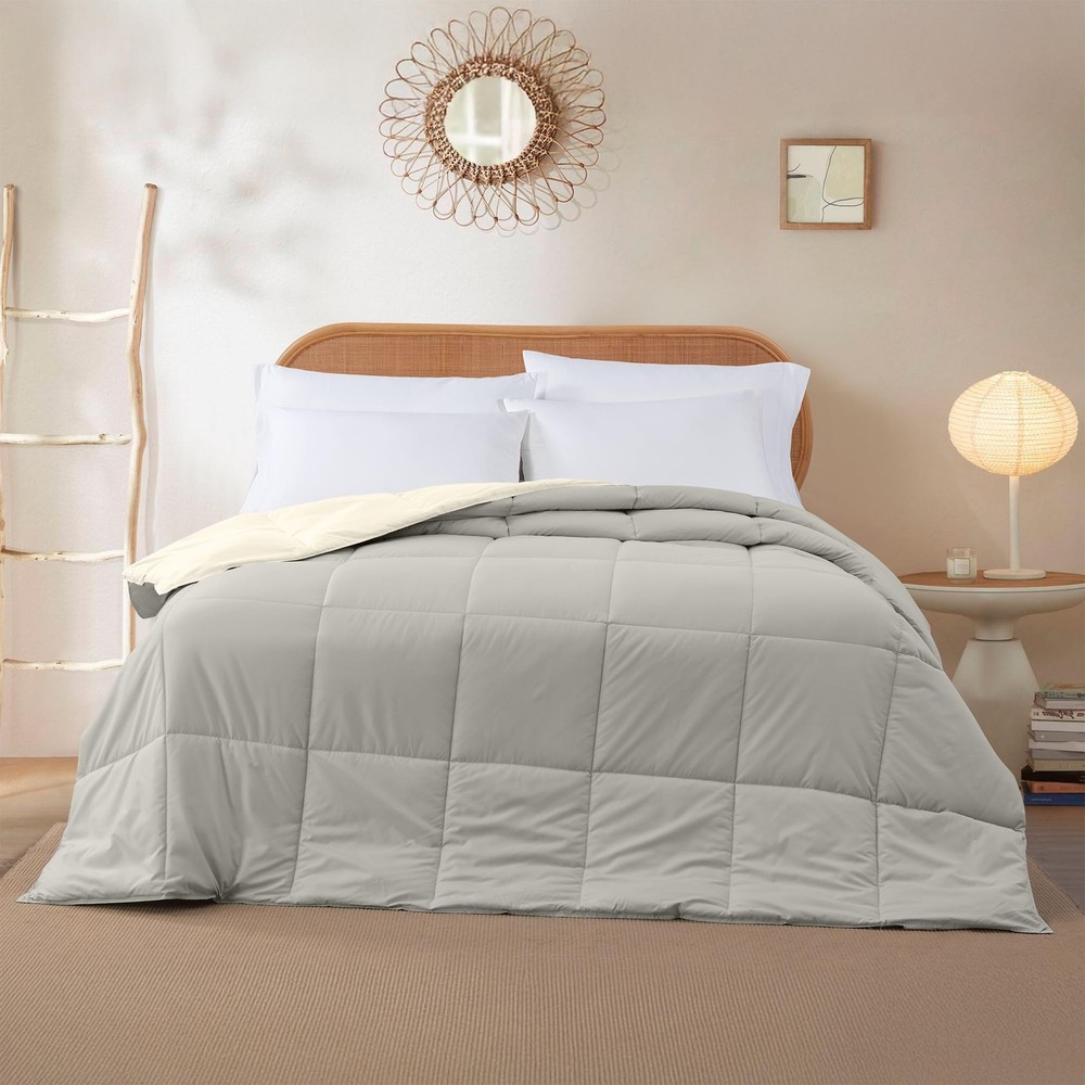 Modern Threads Down Alternative Reversible Comforter Ivory/Taupe King