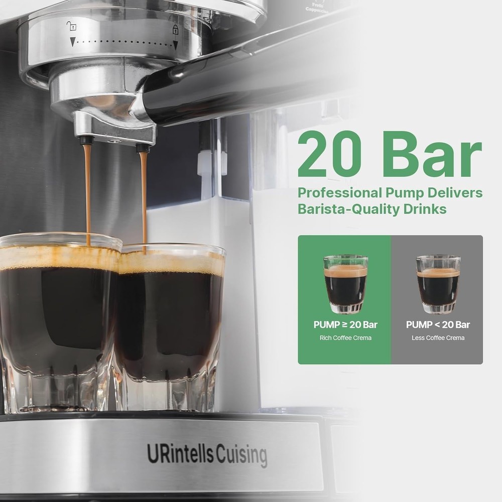 Espresso Machine 20 Bar, Touchscreen Espresso Maker with Automatic Milk Froth...