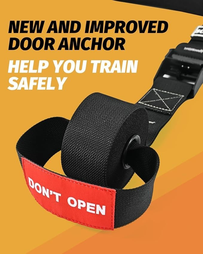 Nordic Hamstring Curl Strap with Safety Tag, Black