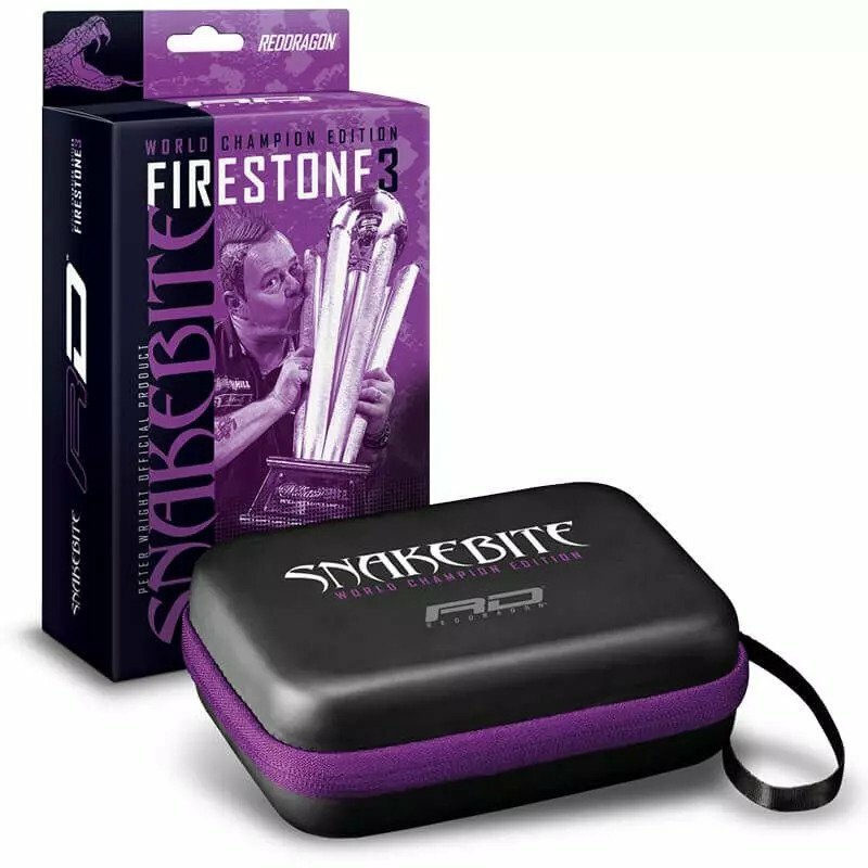 PETER WRIGHT SNAKEBITE RED DRAGON FIRESTONE 3 WORLD CHAMPION EDITION DART CASE