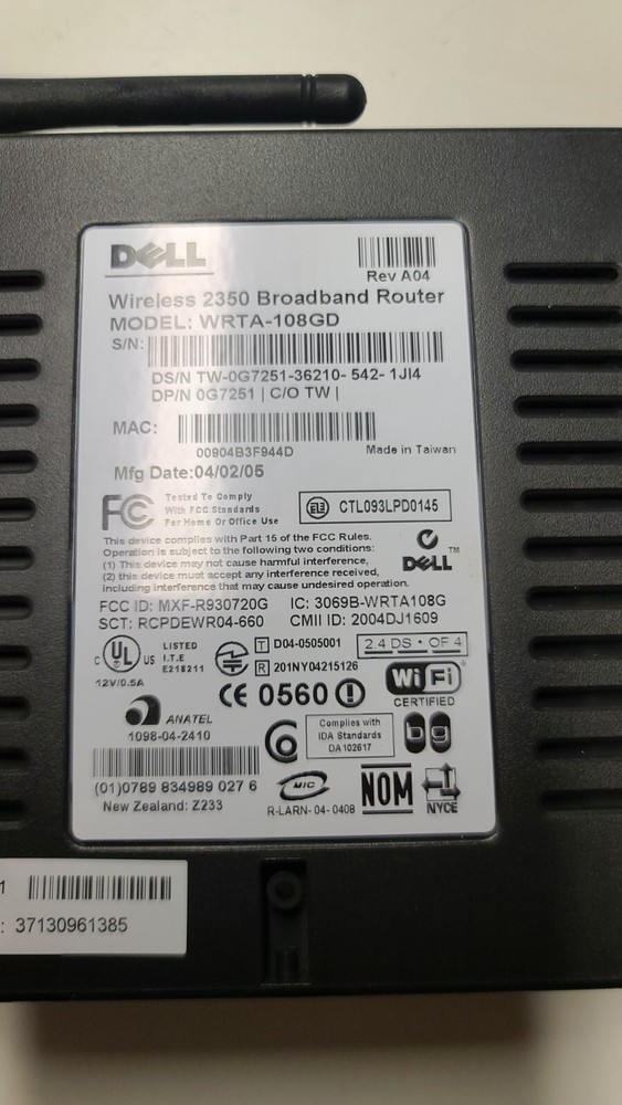 Dell Wireless 2350 Broadband Router