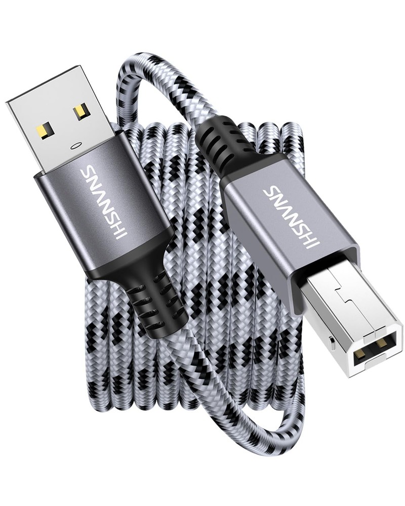 USB Printer Cable 6ft - USB2.0 A to B - Stable Connection, 6FT