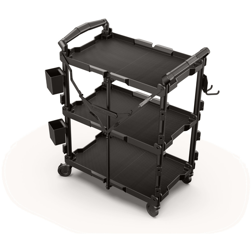 Hyper Tough Hyper Stack New Foldable Collapsible Utility Cart, Black