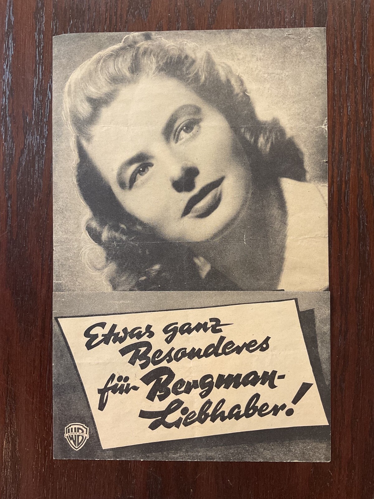 CASABLANCA Original GERMAN Movie HERALD 1952 BERGMAN, BOGART EXTREMELY RARE 7x16