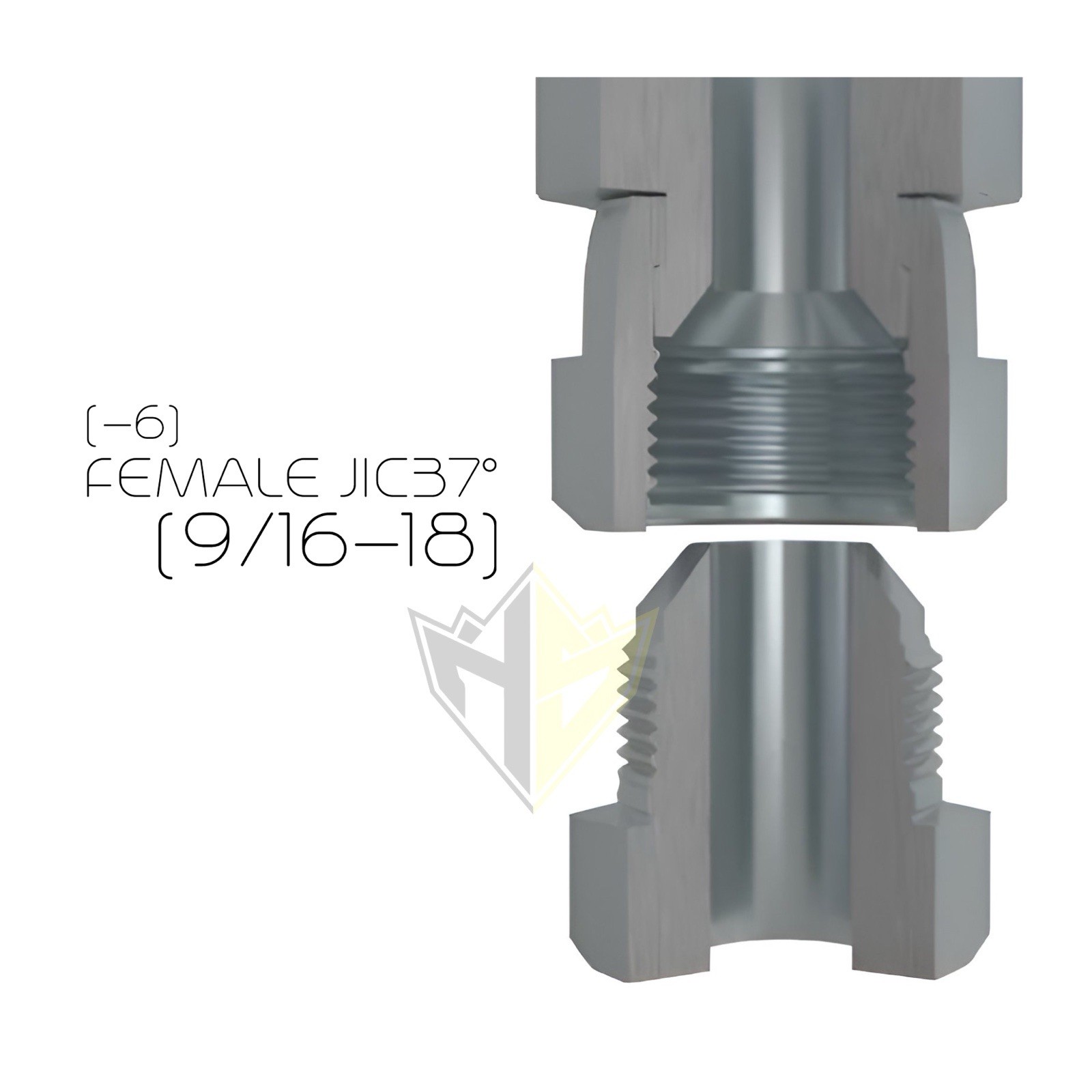 1/4” Hydraulic Hose Assembly with 3/8 FEMALE JIC 37° Ends, #6 JIC (90°/Straight)