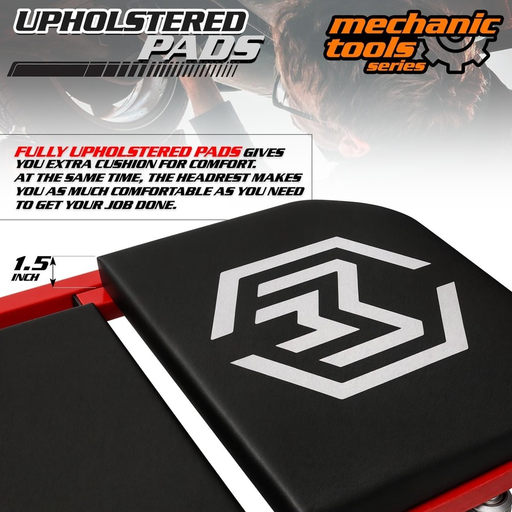 Adjustable Roller Garage Chair, 40-Inch