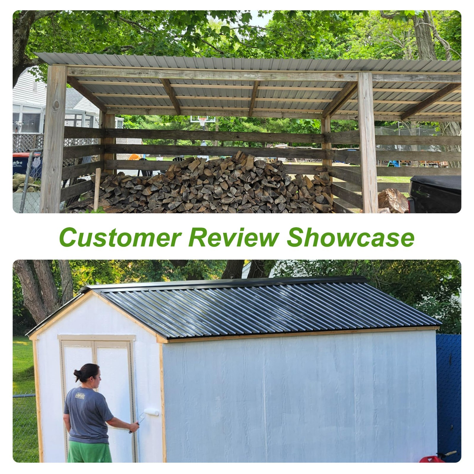 116FT Galvanized Roofing Panel w/Steel Screw for Pergola,Gazebo,Shed(20Pcs,Grey)