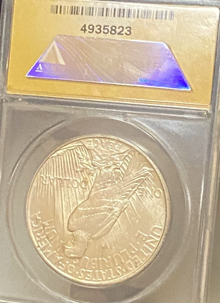1921 Silver Peace $1 Dollar ~ ANACS Graded MS 60