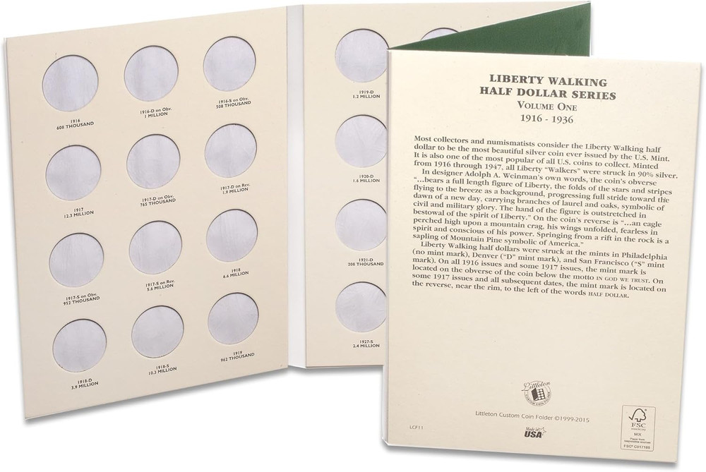 1916-1936 Liberty Walking Half Dollar Folder, Volume 1