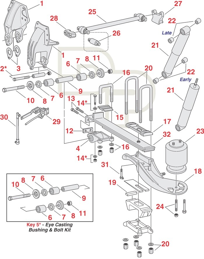 Peterbilt Low Air Leaf Bushing Kit- Replacing OEM # 03AL2 E4773 R304773
