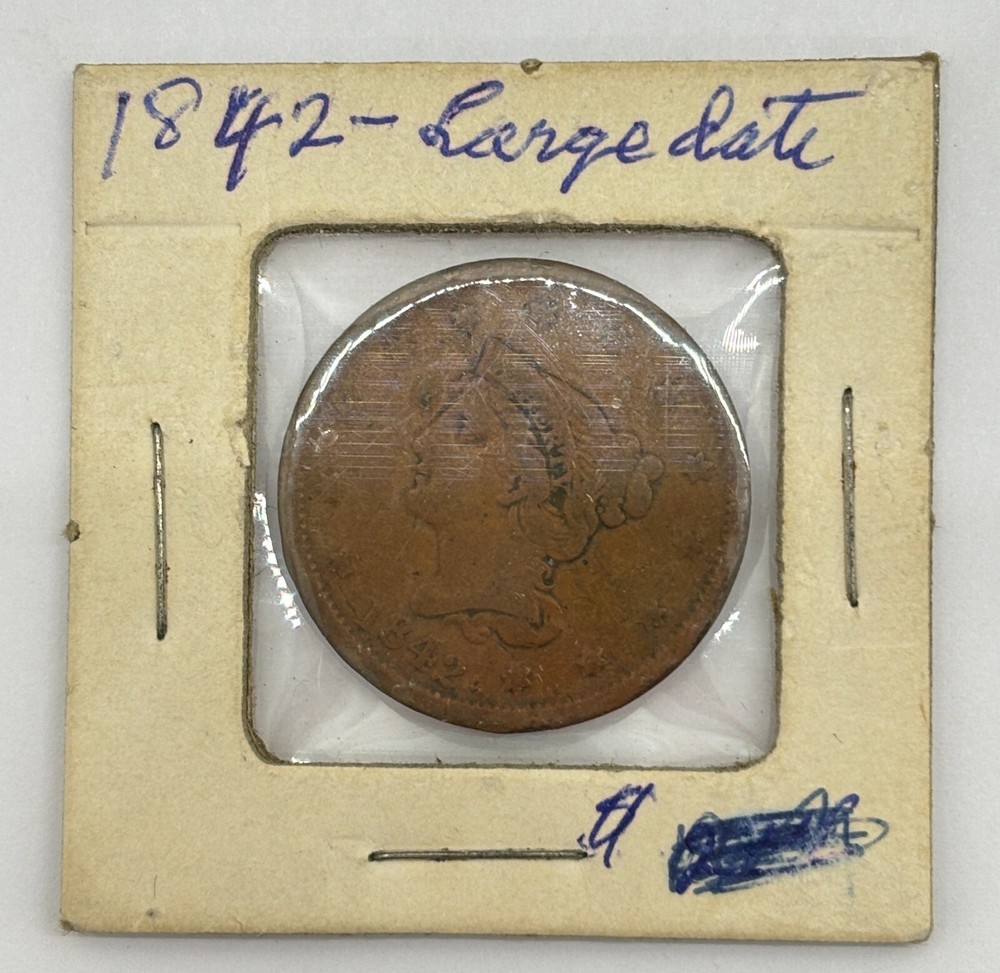1842 Braided Hair Large One Cent Large Date