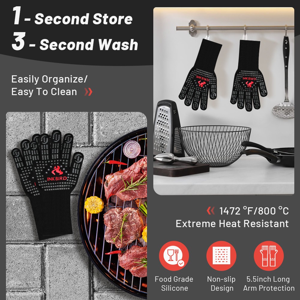INKBIRD BBQ Temperature Controller WiFi Bluetooth Automatic Smoker Fan Oven Mitt