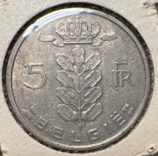1972 Belgium 5 Francs - Dutch Text - Great Condition
