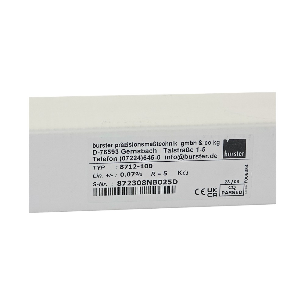 BURSTER PRECISION MEASUREMENT 8712-100 POTENTIOMETRIC PATH PROBE