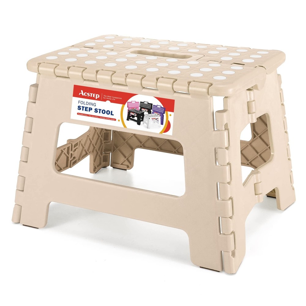 ACSTEP Folding Step Stool Lightweight Plastic Step Stool 9 Inch Foldable Step...