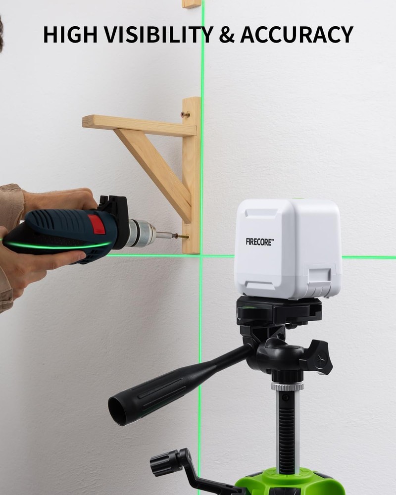 Firecore Laser Level with Tripod, Self Leveling Green Beam