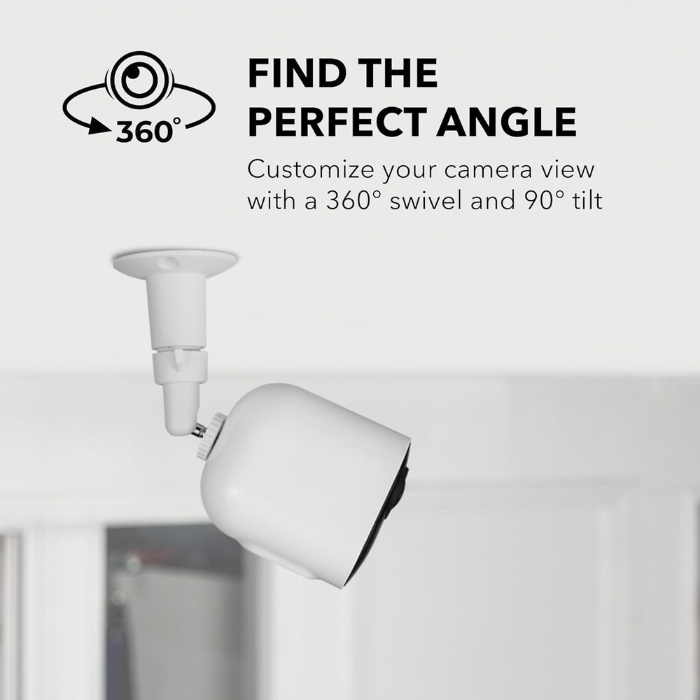 Durable Two-Pack Adjustable Wall Mount for Arlo Essential & Pro Models - White