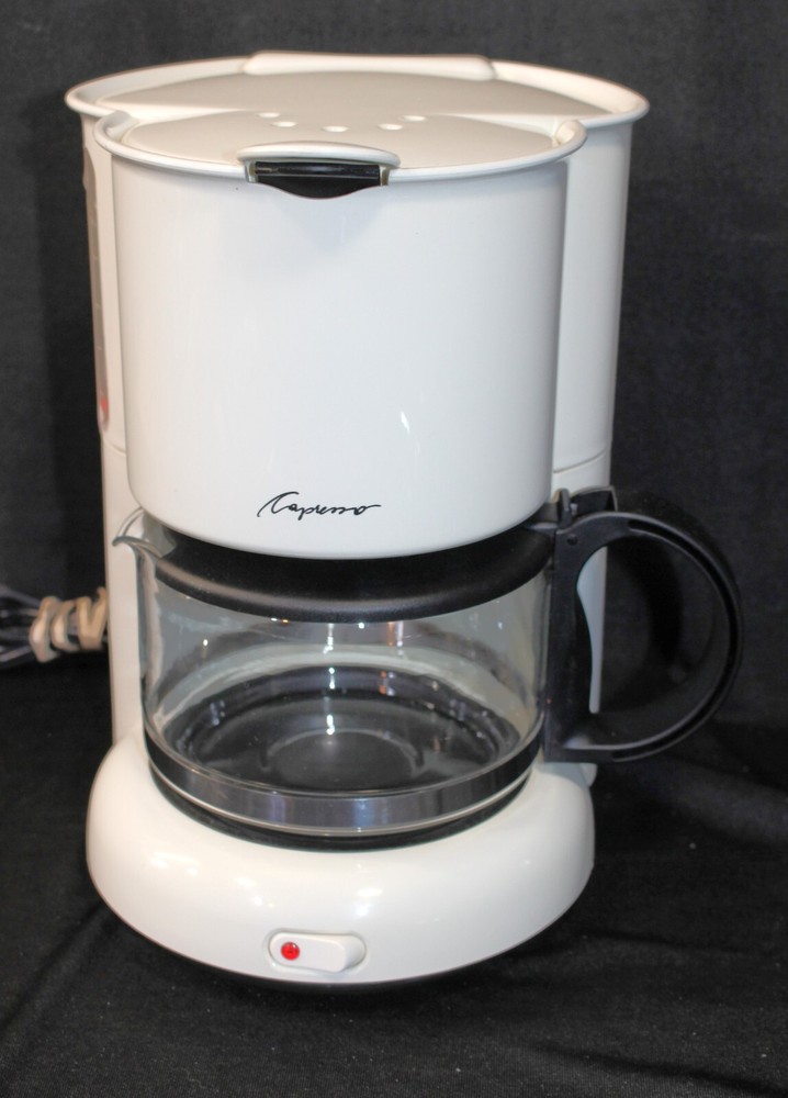 RARE! Capresso Coffee Break Small Mini 4 Cup Machine Model 402, WHITE, DESCALED!