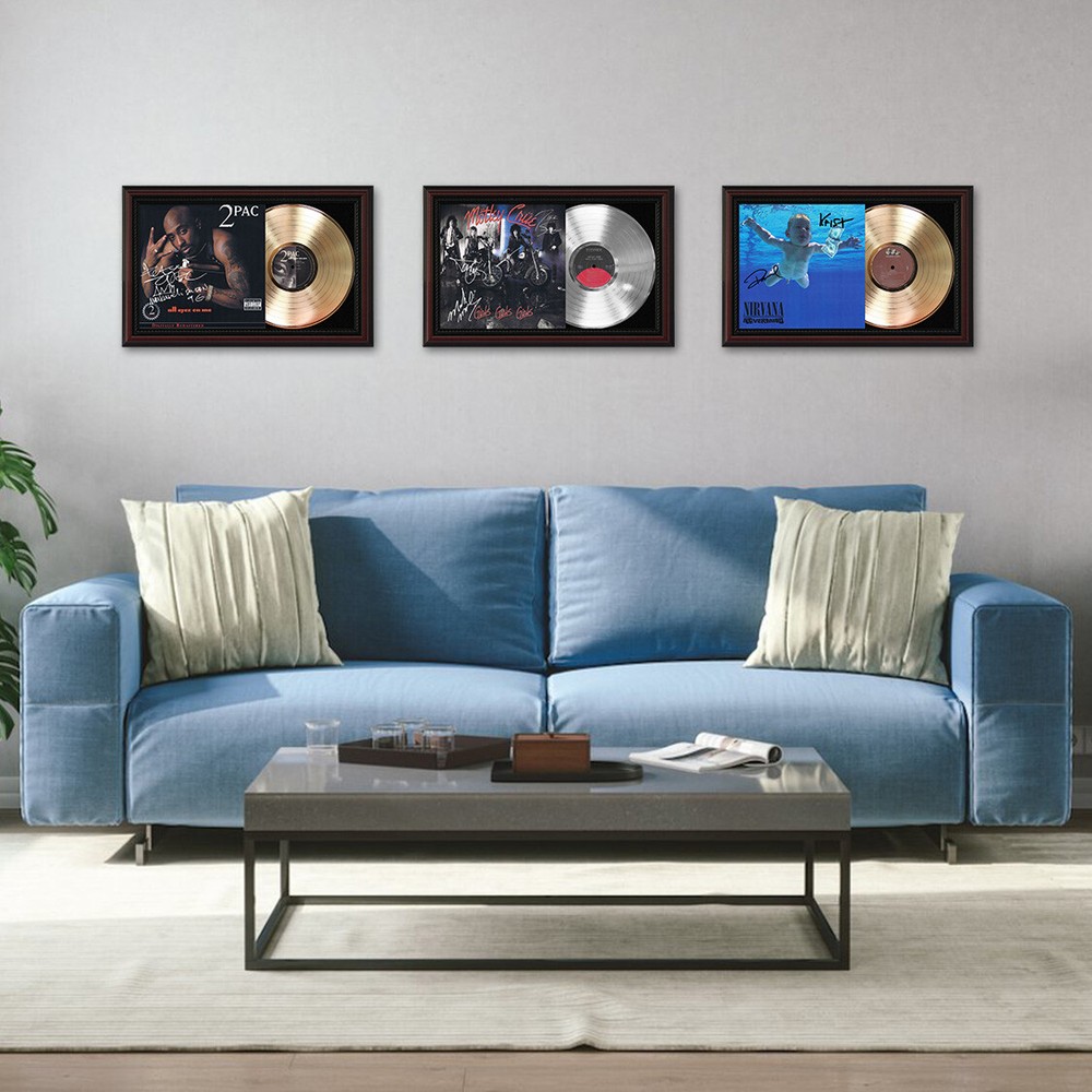 Ace Frehley Framed Cherry wood Reproduction Signature LP Record Display.