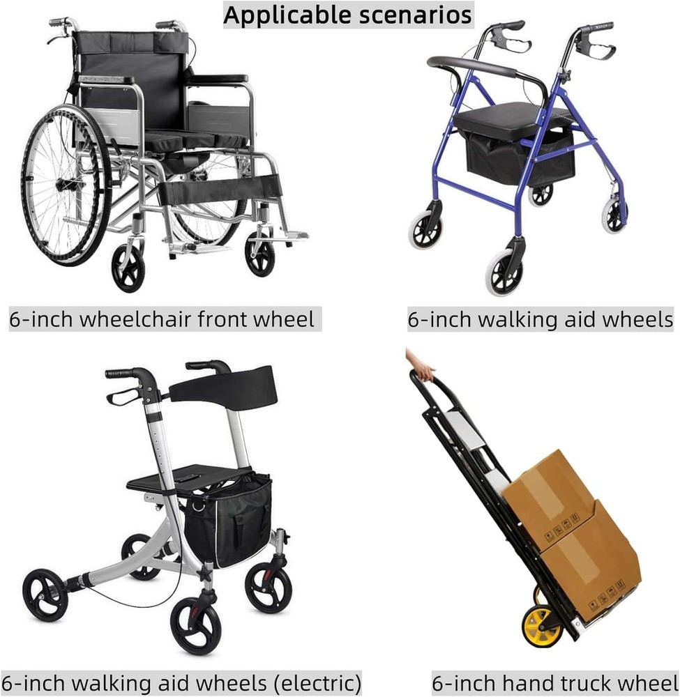 for Walker - Universal Hard Rubber Walker Wheels Replacement, Fit Drive Rolla...