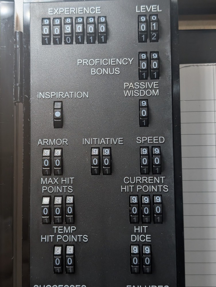 Monster Deluxe RPG Stat Tracker Light Wood DND Case Complete Read