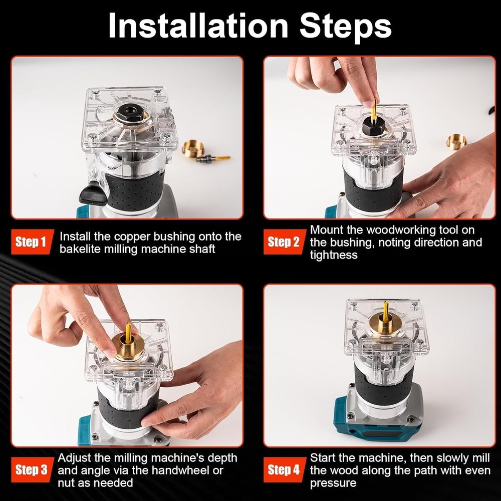 11Pcs Brass Router Bushing Guide Set, Router Template Guide with Lock Nut Ada.