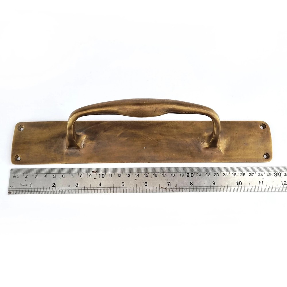 4 PCS 12" x 2" barn door grab Solid Brass Large plain Handle 30cm Pull heavy PUB