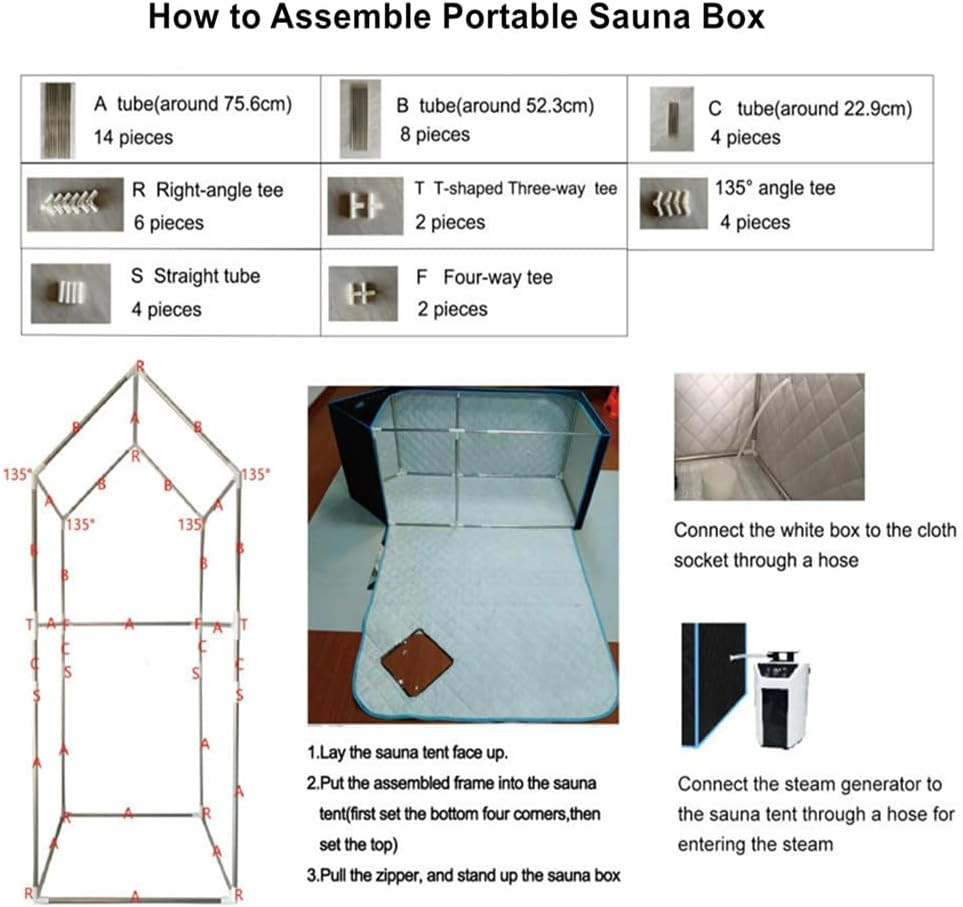 Portable Home Sauna Box with 3L Steamer, Timer & Remote Control