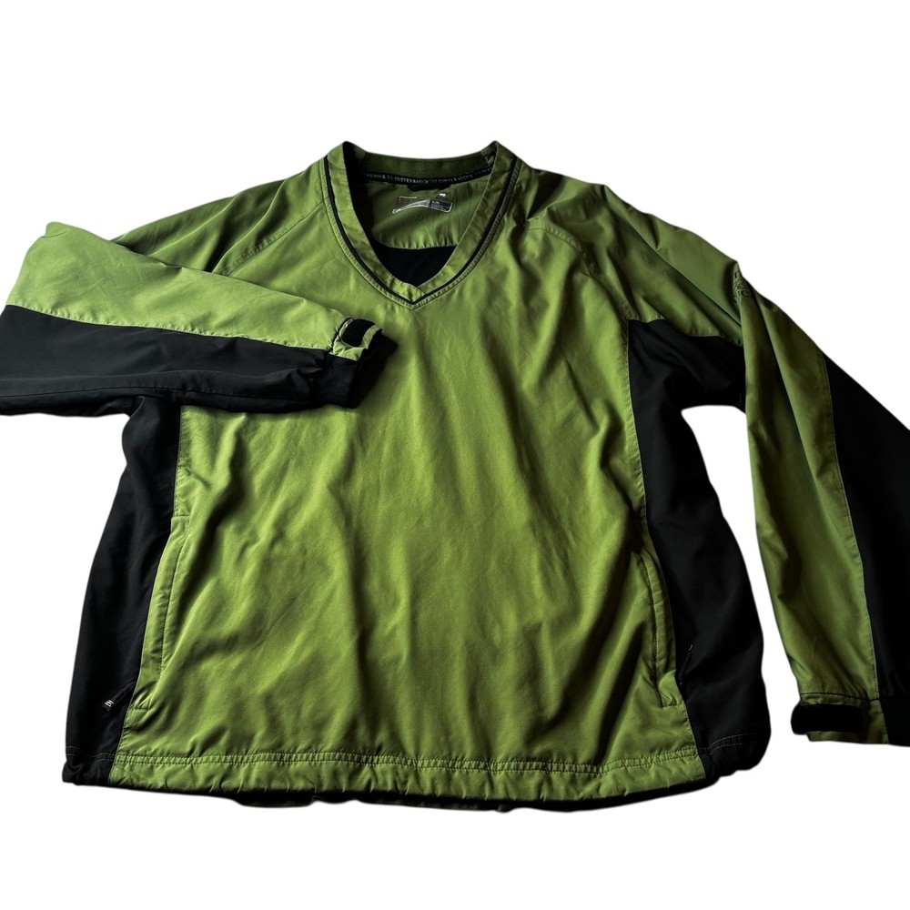 Cutter & Buck Mens XL CB WeatherTec Green Black Pullover Golf Jacket