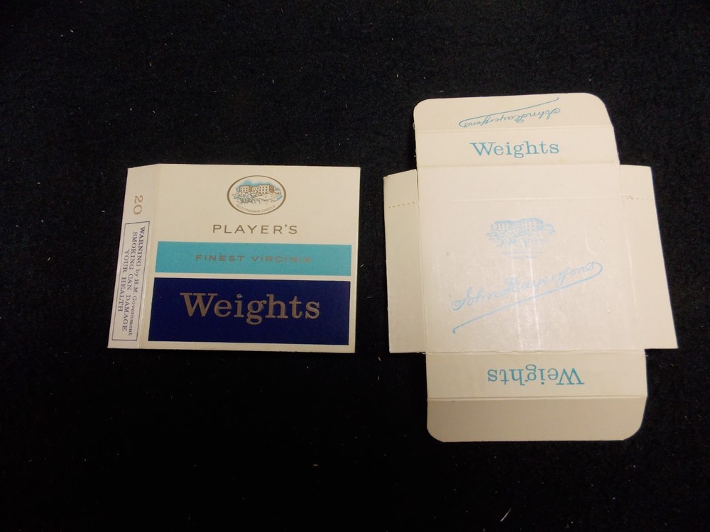 Vintage Players Weights Empty Cigarette Packet Box