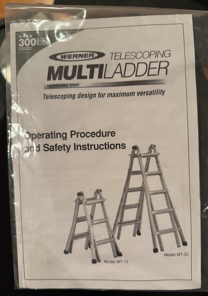 WERNER TELESCOPING MULTI LADDER TELESCOPING KIT 300lbs PROFESSIONAL GRADE+ Instr