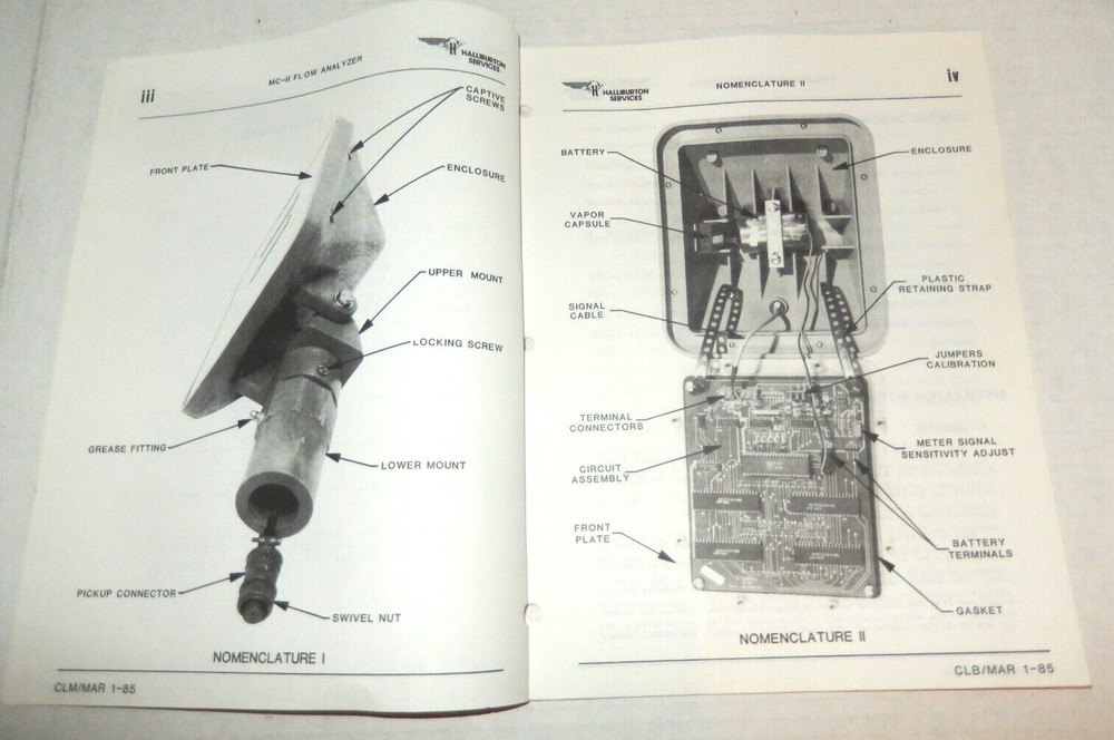 1987 Halliburton Services Instruction Manual For Flow Analyzer Model MC-II