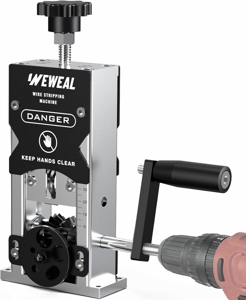 Wire Stripper 0.06"-1.18" Cable Stripping Machine with Hand Crank or Drill Strip