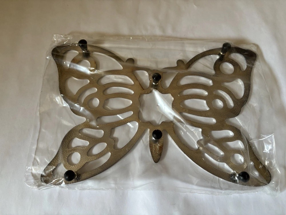 Vintage Silver Plated Butterfly Trivet Box in Original Box Collectible Gift