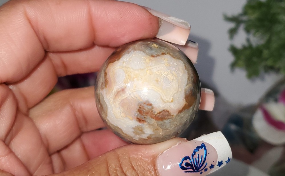 Ocean Jasper Sphere 64g healing orb 36.1mm