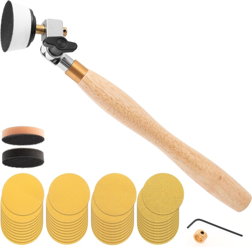 Professional Bowl Sander Kit - Hook and Loop Discs, 1/4 in Mandrel Compatibility