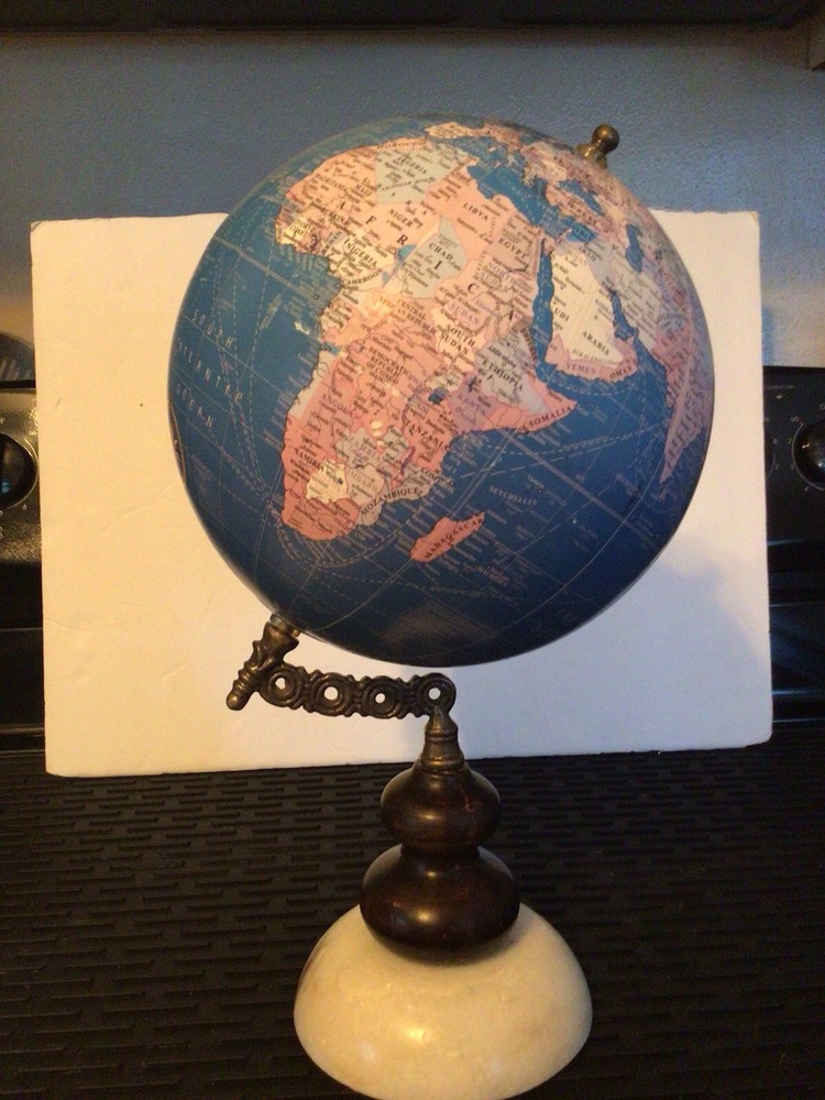Desktop Globe With Marble Base ,approximately 14” Tall