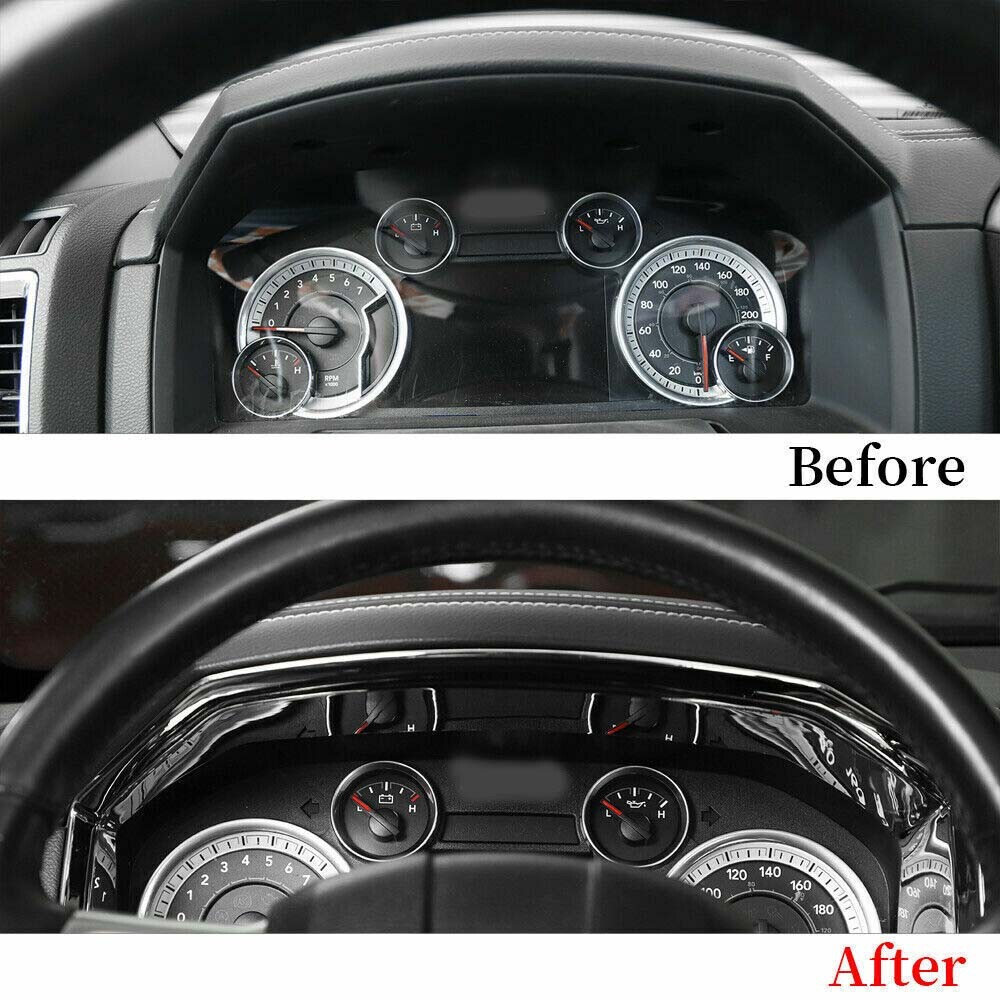 13x Chrome Interior Dashboard Decor Cover Trims Kit For Dodge Ram 1500 2010-2017