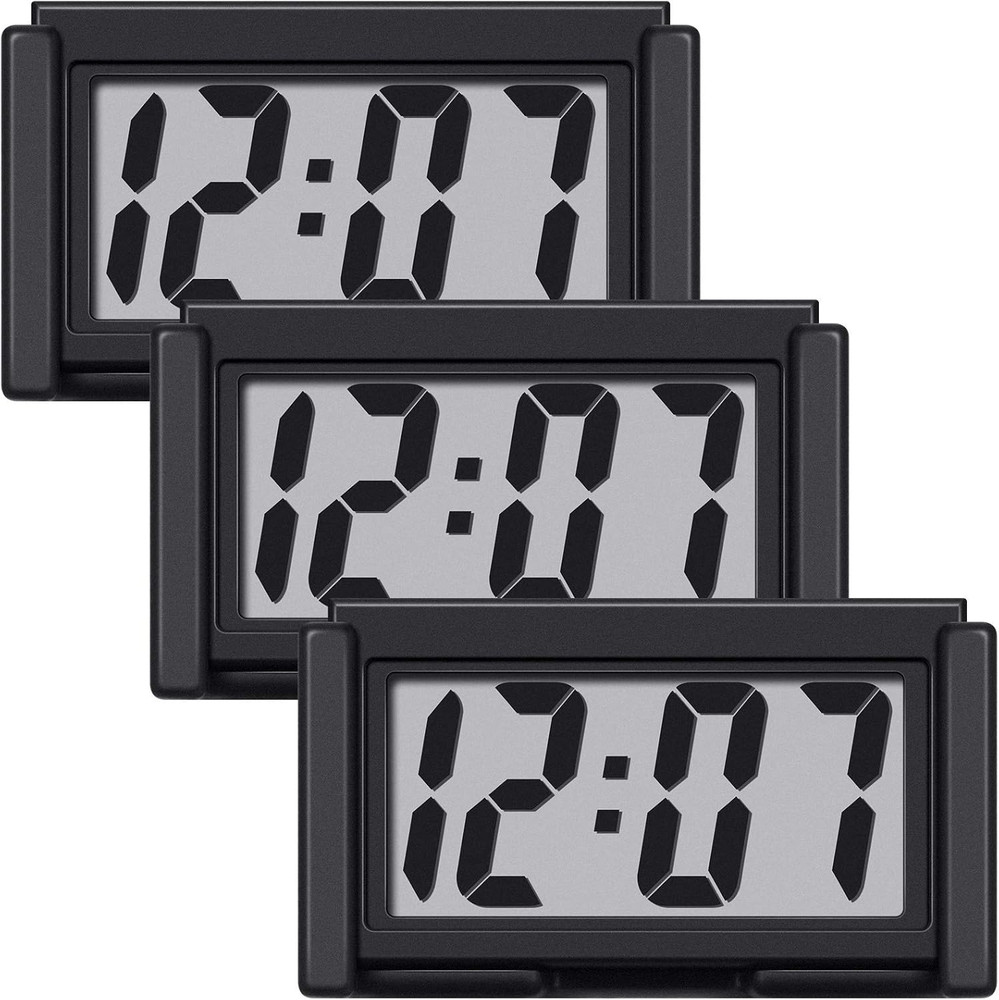 3 Pcs Mini Digital Clock Small Magnetic Digital Clock Stick on Battery Operated