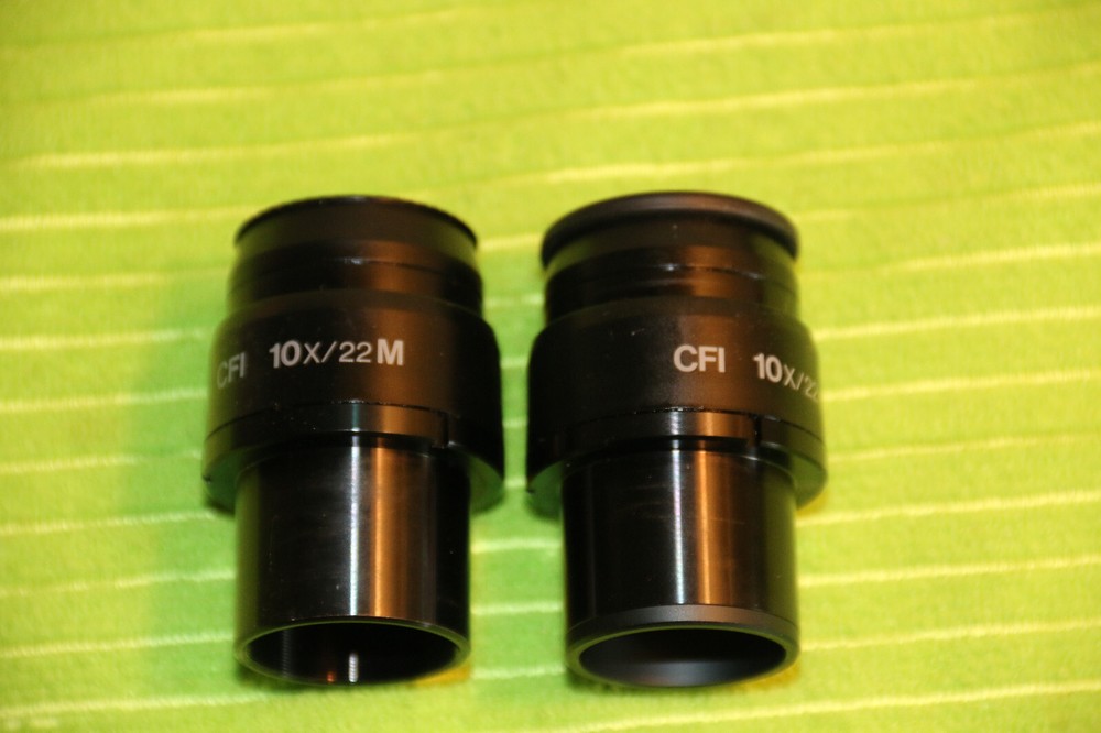 NIKON CFI 10X/22 One M MICROSCOPE EYEPIECE PAIR FOR ECLIPSE E & I SERIES