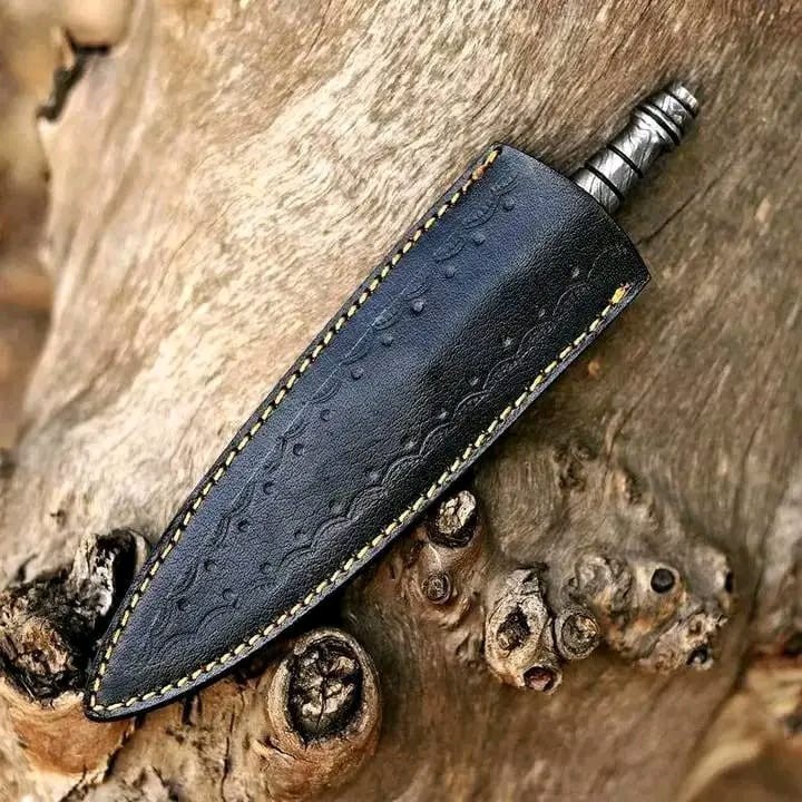 Handmade Damascus Steel Dagger | Pattern-Welded Blade Custom Forged Knife